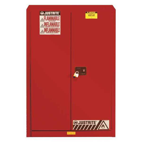 Justrite Flammable Cabinet, 96 gal., Red 896091