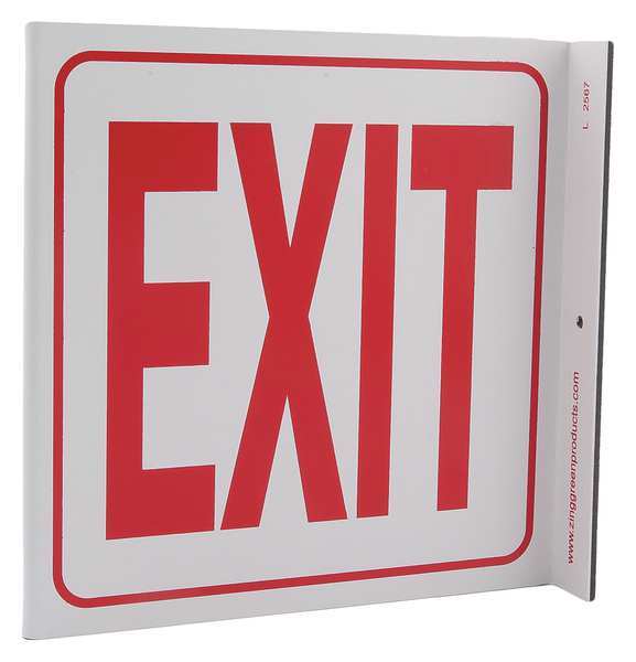 Zing EXit Sign, L-Shape, Plastic 2567