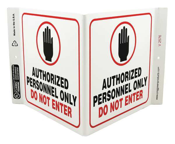 Zing Security Sign, 7 in Height, 12 in Width, Plastic, V-Shape Projection, English 2576
