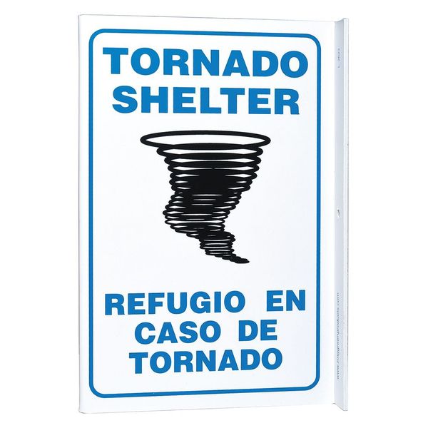 Zing Emergency Sign, 11 in Height, 8 in Width, Plastic, L-Shaped, English, Spanish 2623