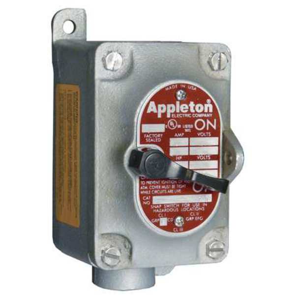 Appleton Electric Tumbler Switch, EDS Series, 1 Gang, 2-Pole EDS218