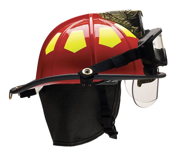 Bullard Fire Helmet, Red, Fiberglass US6RD6BBRK2
