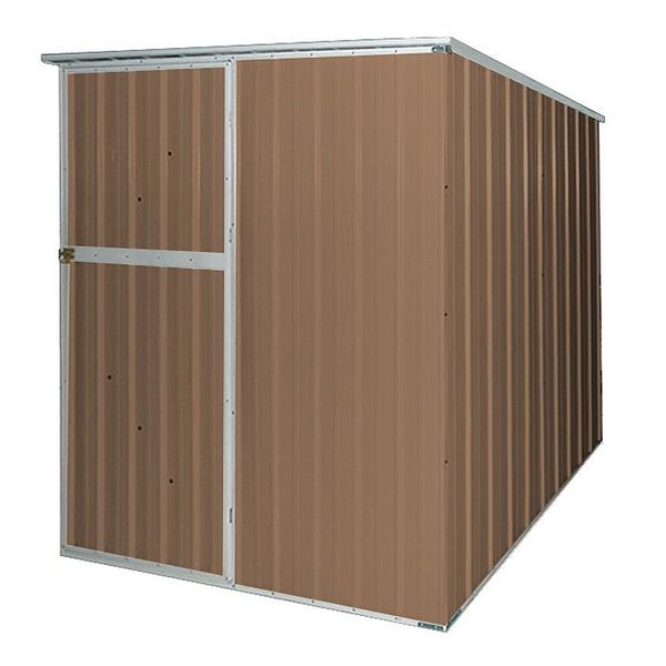 Zoro Select 175 cu ft Steel Outdoor Storage Shed, Brown 13X101