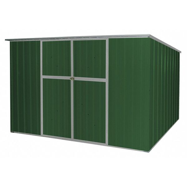 Zoro Select 342 cu ft Steel Outdoor Storage Shed, Green 13X108