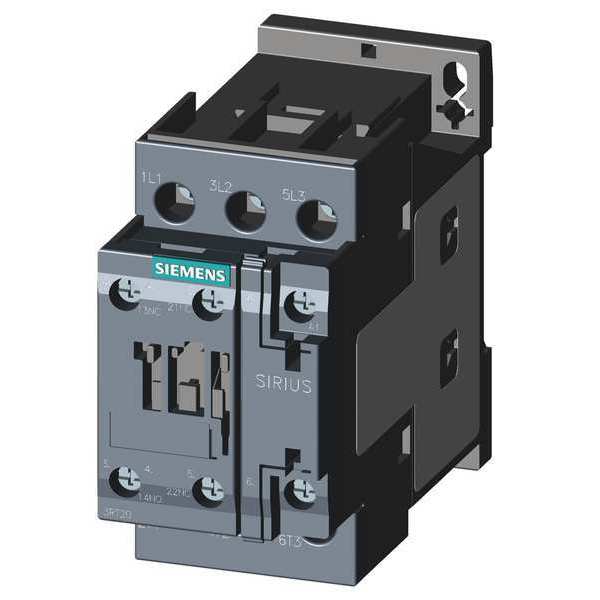 Siemens IEC Magnetic Contactor, 3 Poles, 110/120 V AC, 16 A, Reversing: No 3RT20251AK60