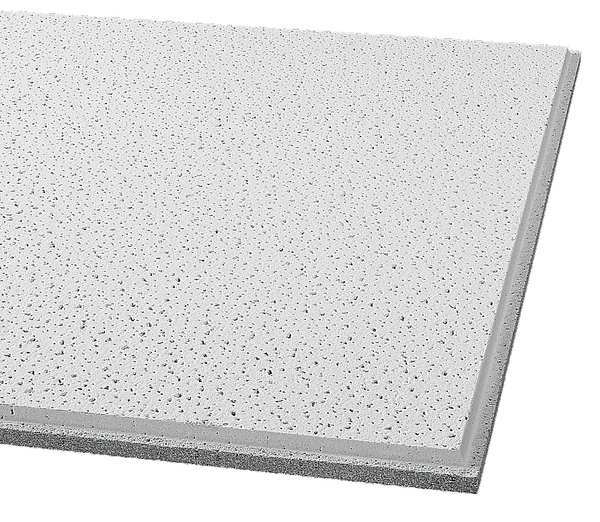 Armstrong World Industries Fine Fissured Ceiling Tile, 24 in W x 24 in L, Angled Tegular, 15/16 in Grid Size, 12 PK 1820A