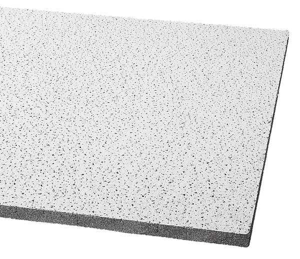 Armstrong World Industries Fine Fissured Ceiling Tile, 24 in W x 48 in L, Square Lay-In, 15/16 in Grid Size, 8 PK 1830