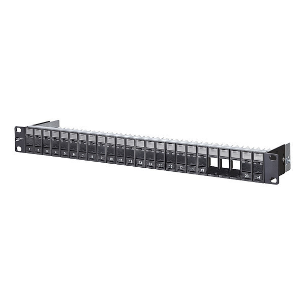 Metz Connect Patch Panel, Black, 1.75" H, 19" W 130920-BKKE