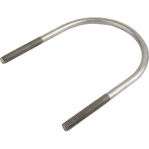 All America Threaded Products Round U-Bolt, 1/2"-13, 4-9/16 in Wd, 6-13/16 in Ht, Plain 316 Stainless Steel 53954