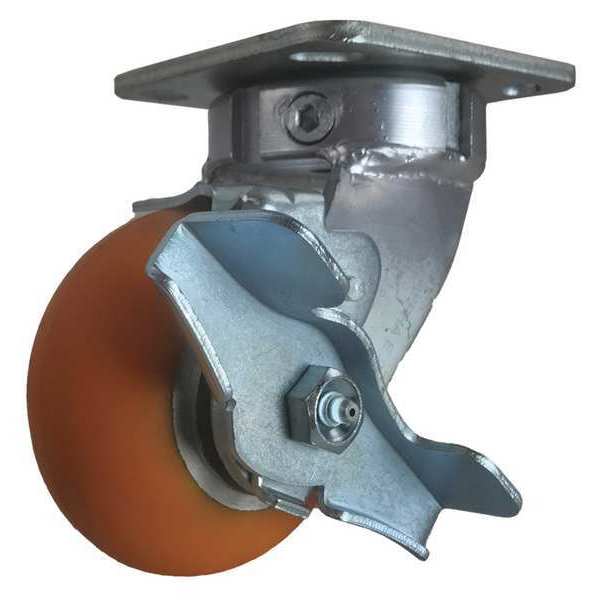 Cc Apex Swivel Plate Caster, w/Brake, SideStrap, 4" CDP-Z-13