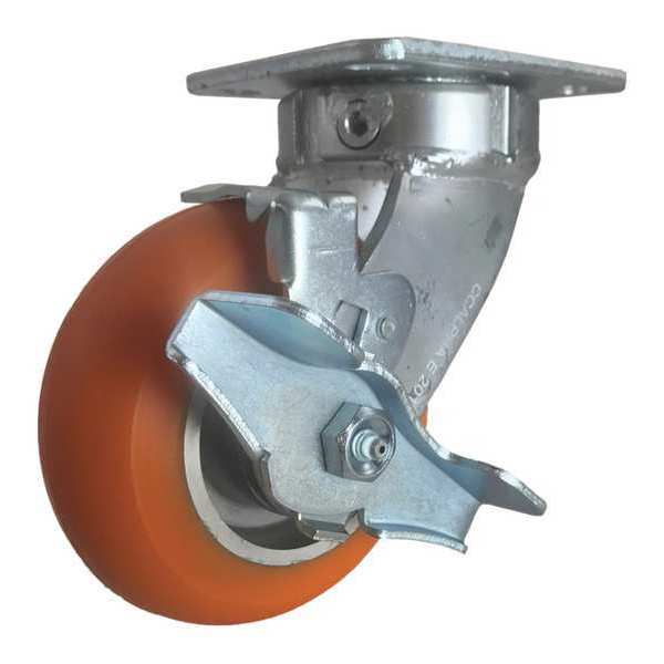 Cc Apex Swivel Plate Caster, w/Brake, SideStrap, 5" CDP-Z-25