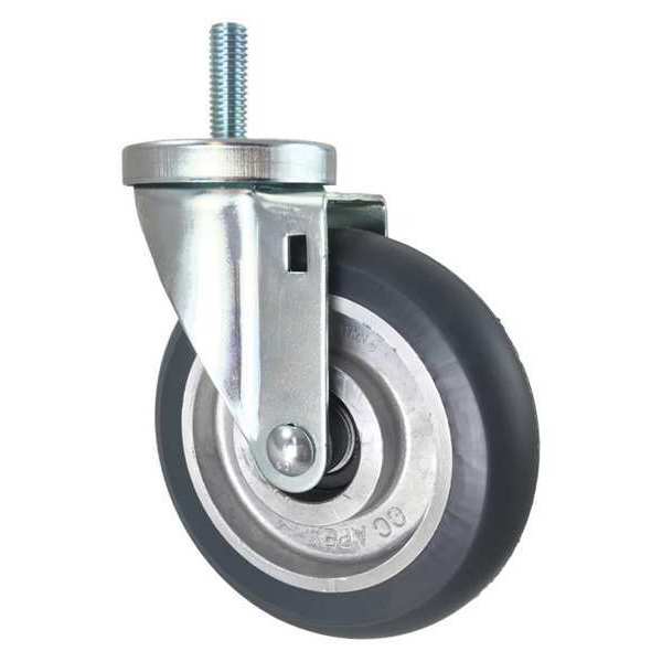 Cc Apex Swivel Stem Caster, Threaded, Gray, 5", Overall Height: 6" CDP-Z-122