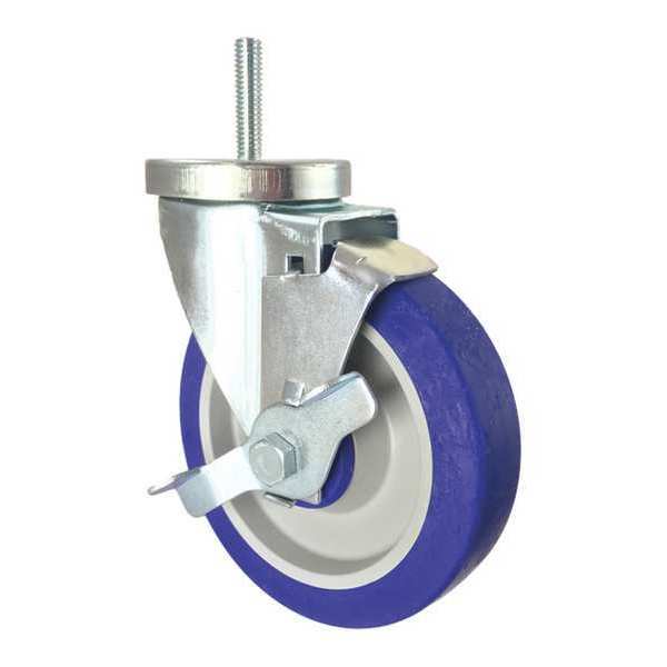 Cc Crest Swivel Stem Caster, Side Strap, Rubber, 5", Overall Height: 6" CDP-Z-267