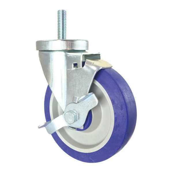 Cc Crest Swivel Stem Caster, Side Strap, Rubber, 5", Number of Wheels: 1 CDP-Z-269