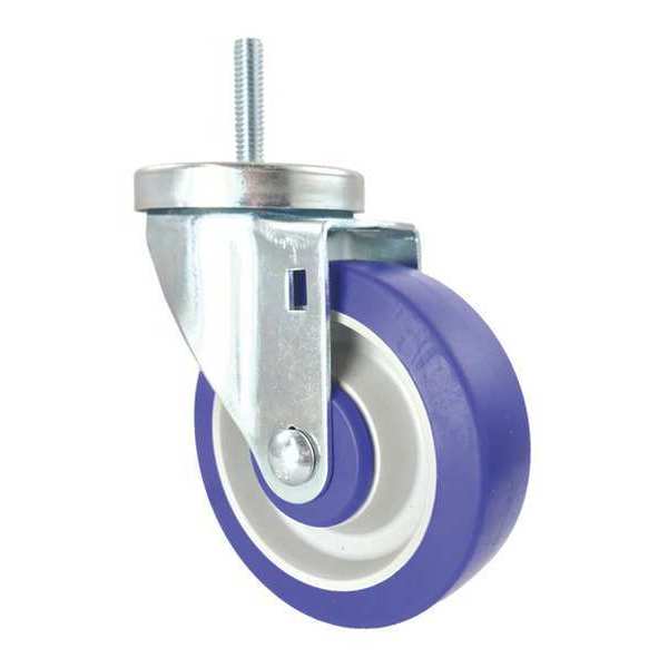 Cc Crest Swivel Stem Caster, Blue Rubber, 4" CDP-Z-241