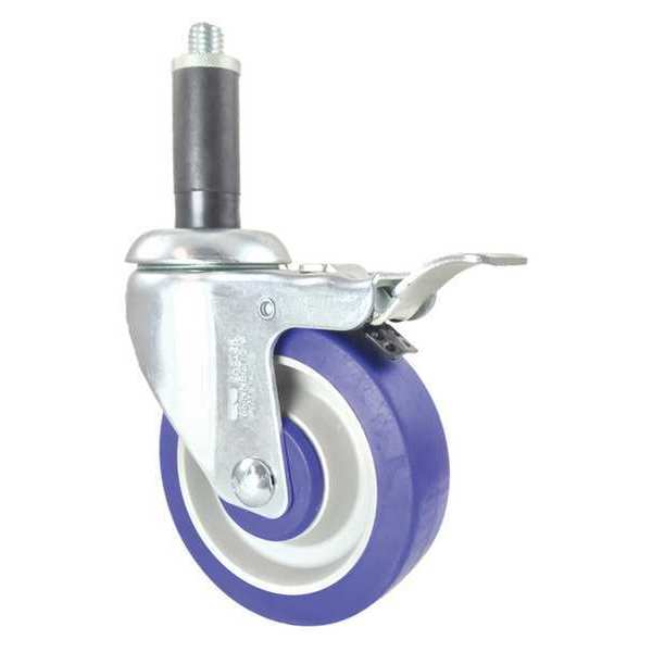 Cc Crest Swivel Stem Caster, Total Lock, Rubber, 4", Caster Wheel Bearings: Ball CDP-Z-247