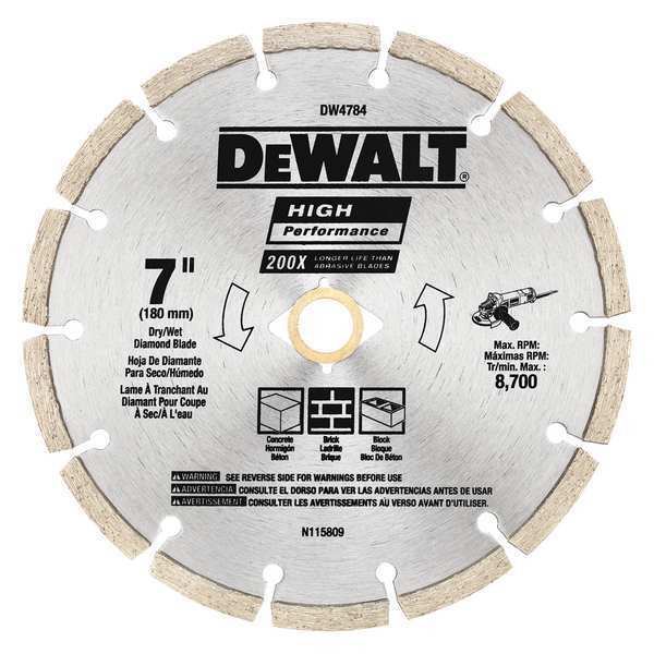 Dewalt 7" HP Segmented Diamond Blade DW4784