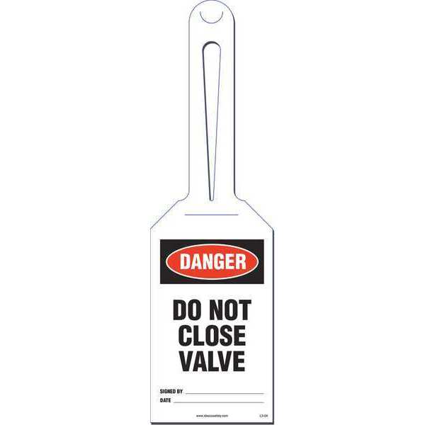 Idesco Safety Do not Close Valve Loop Safety Tag, PK10 KML304A