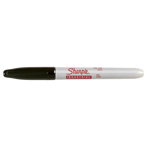 Sharpie Permanent Industrial Permanent Marker, Fine Tip, Black Color  Family, Ink 13601A