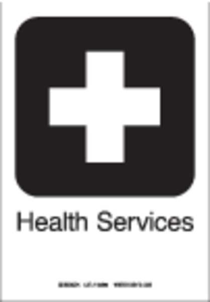 Brady Hospital Sign, 10"X7", Plastic, Sign Background Color: Black, White, 142449 142449