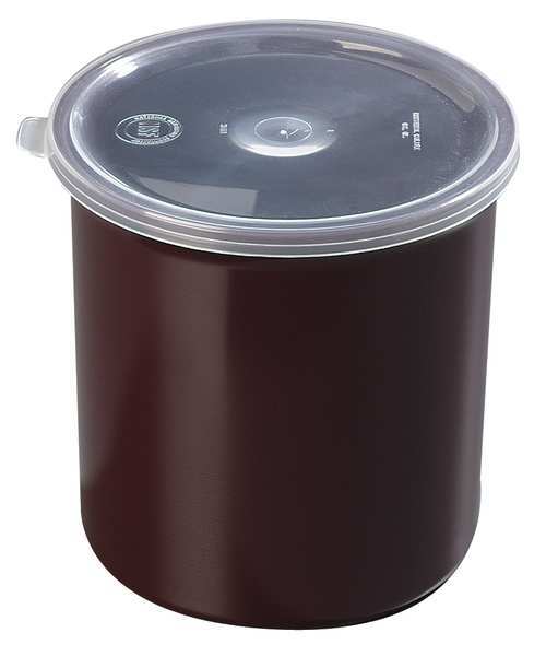 Carlisle Foodservice Poly-Tuf Crock w/Lid, 1.2 qt., Brown, PK12 0301GR01