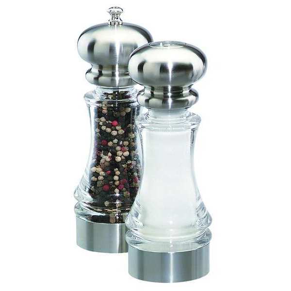 Chef Home Cookin Pepper Mill/Salt Shaker, Acrylic, Clear 96851