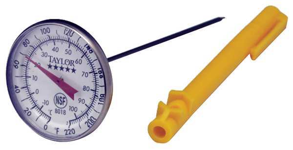 Taylor Anti Parallax Mechanical Food Service Thermometer with 0 to 220 (F) 8018N