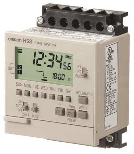 Omron Electronic Timer, 365 Days, (2) SPST-NO H5S-YFB2-X