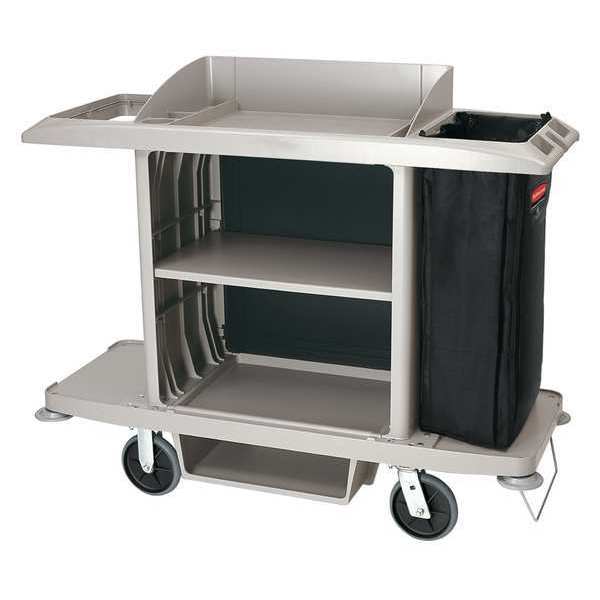 Commercial Housekeeping Cart Janitorial Cart with Cover and Vinyl Bag