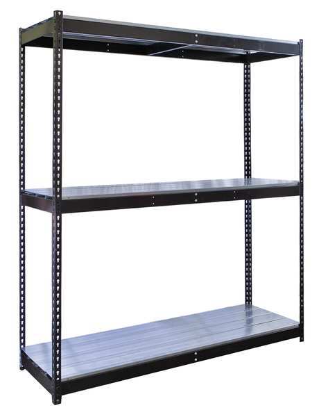 Hallowell Boltless Shelving Unit, 36"D x 48"W x 84"H, 3 Shelves, Steel DRHC483684-3S-E-ME