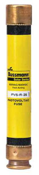 Eaton Bussmann Solar Fuse, PVS-R Series, 25A, Fast-Acting, 600V AC, Cylindrical PVS-R-25