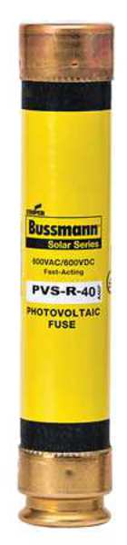 Eaton Bussmann Solar Fuse, PVS-R Series, 40A, Fast-Acting, 600V AC, Cylindrical PVS-R-40