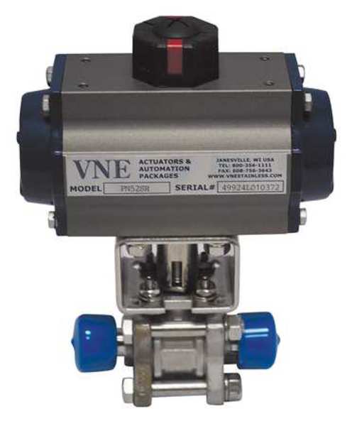 Vne 3/4" Compr Stainless Steel Pneumatic Ball Valve Inline 90C.75C/52-5SC-XX