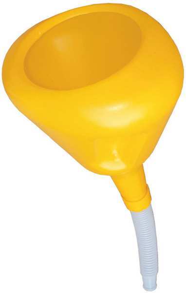 Funnel King Polyethylene, 3 qt, 21-1/2", 1-7/16", Yellow 94320