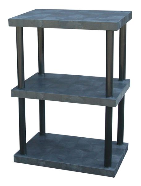 Structural Plastics Freestanding Plastic Shelving Unit, Open Style, 24 in D, 36 in W, 51 in H, 3 Shelves, Black ST3624x3