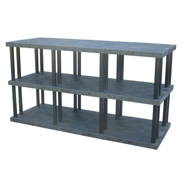 Structural Plastics Freestanding Plastic Shelving Unit, Open Style, 36 in D, 96 in W, 51 in H, 3 Shelves, Black ST9636x3
