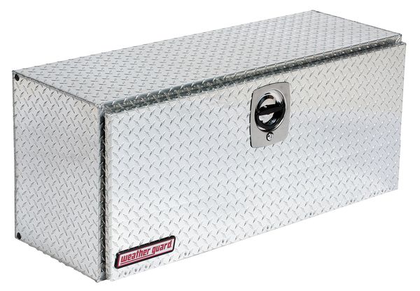 Weather Guard Truck Box, Topside, Diamond Tread Aluminum, 45-1/2"W, Silver, 7.7 cu. ft. 347-0-02
