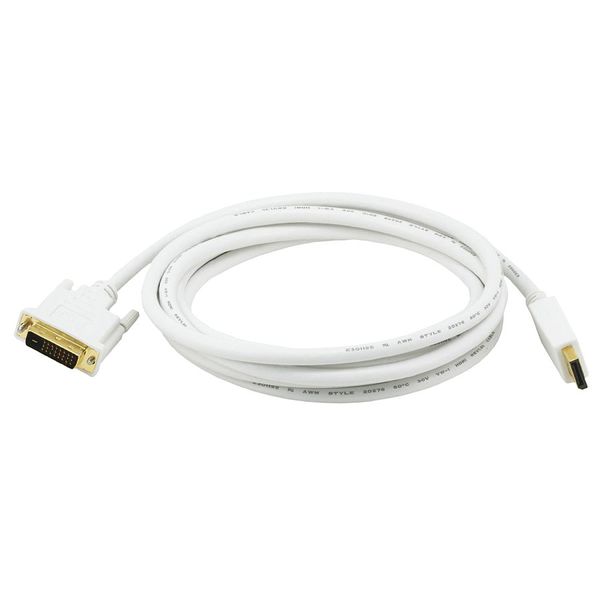 Monoprice CPU Cord, Displayport/DVI, 10ft, White 6016