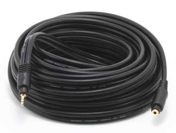 Monoprice A/V Cable, 3.5mm M/F Ext Cble, Blk, 35ft 5592