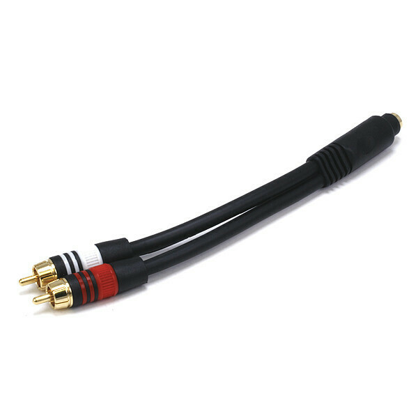 Monoprice A/V Cable, 3.5mm(F)/2 RCA(M), 6inch 5612