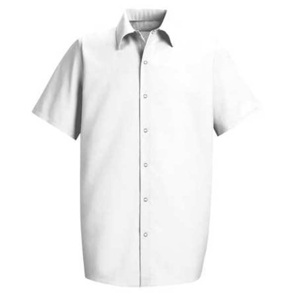 Red Kap SP24WH SS S  White Short Sleeve Work Shirt, S Size, 65