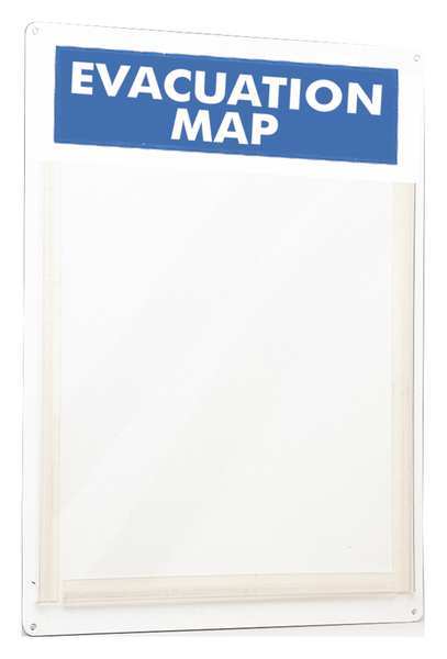 Brady Evacuation Map Holder, 15 x 11 In. 45381