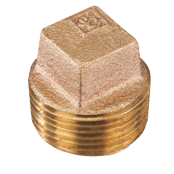 Smith-Cooper Square Plug, Cored, 1/2", 125, Brz Nl 4385006410