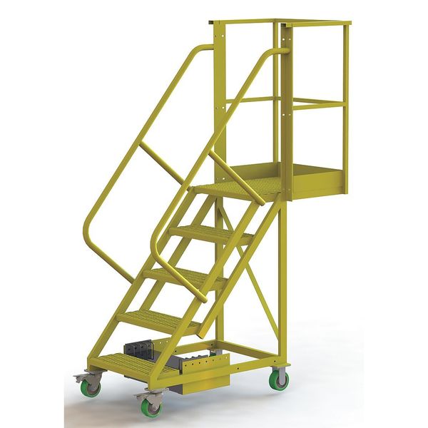 Tri-Arc 92 in H Steel Cantilever Rolling Ladder, 5 Steps, 300 lb Load Capacity UCU500520242