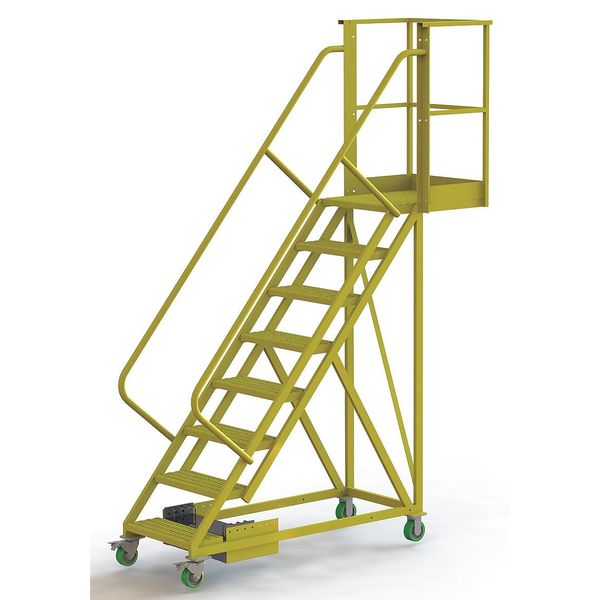 Tri-Arc 122 in H Steel Cantilever Rolling Ladder, 8 Steps UCU500820242