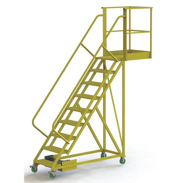 Tri-Arc 132 in H Steel Cantilever Rolling Ladder, 9 Steps UCU500920242
