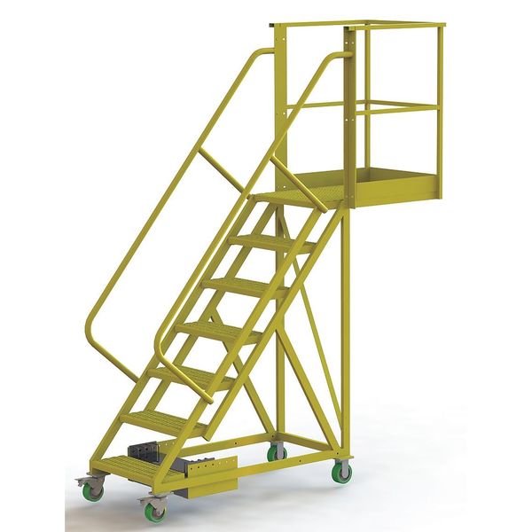Tri-Arc 112 in H Steel Cantilever Rolling Ladder, 7 Steps UCU500730246
