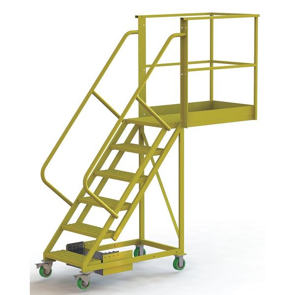 Tri-Arc 102 in H Steel Cantilever Rolling Ladder, 6 Steps UCU500640246