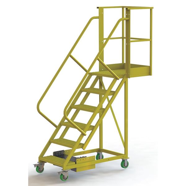 Tri-Arc 102 in H Steel Cantilever Rolling Ladder, 6 Steps UCU500620246