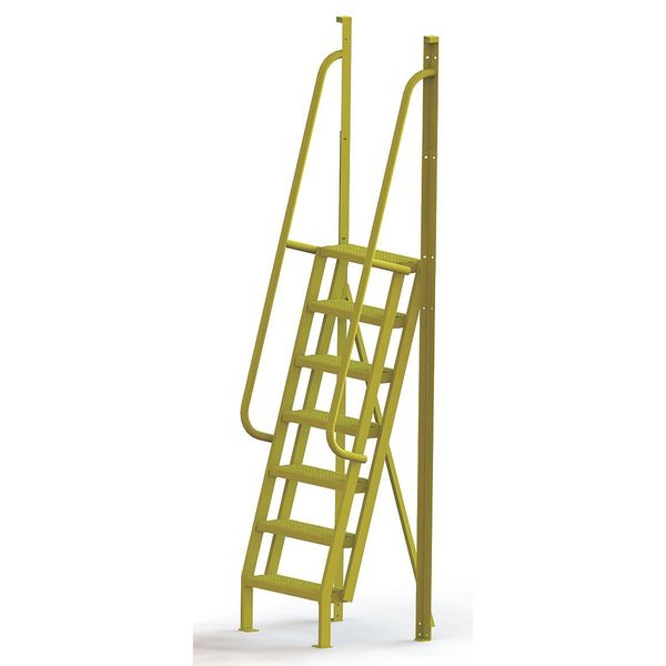 Tri-Arc 112 in Ladder, Steel, 7 Steps, Yellow Powder Coated Finish, 1,000 lb Load Capacity UCL7507242